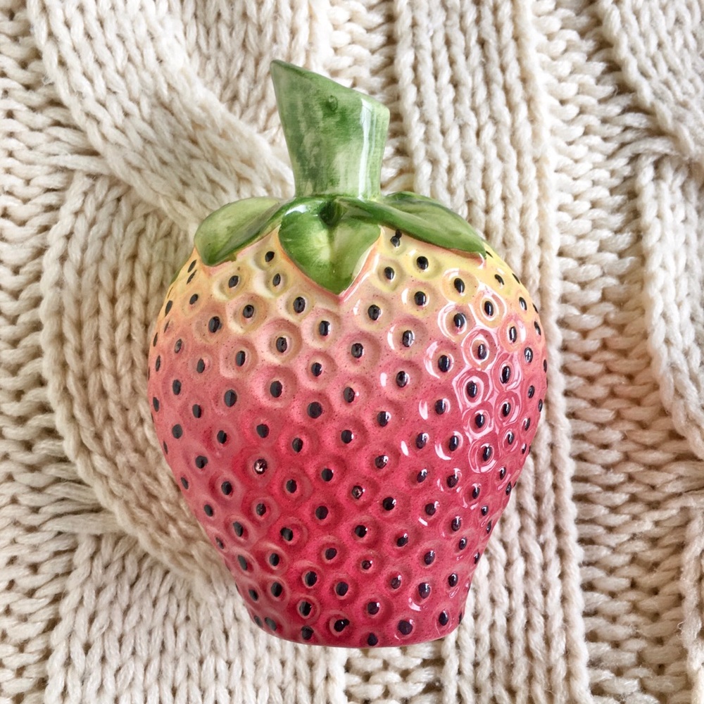 Vintage Intrada Strawberry Vase Italian Italy